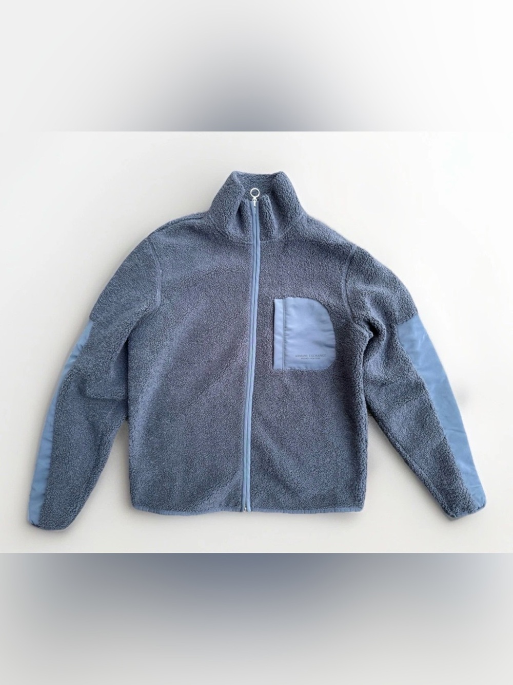 Mens Armani Exchange Fleece Zip Up Sweatshirt Jacket Small Dusty Blue